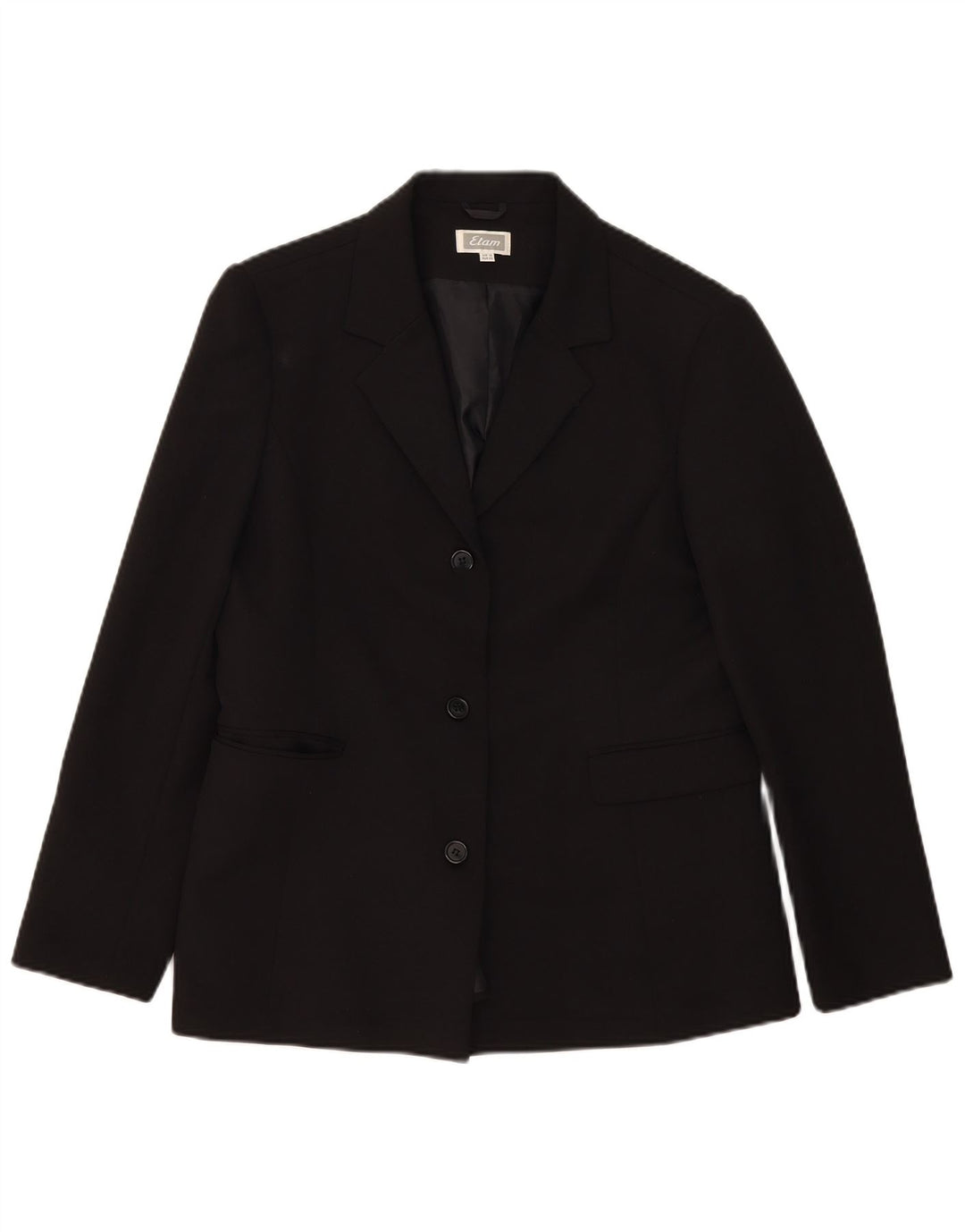 Etam Veste Blazer 3 Boutons Femme UK 16 Large Noir Polyester