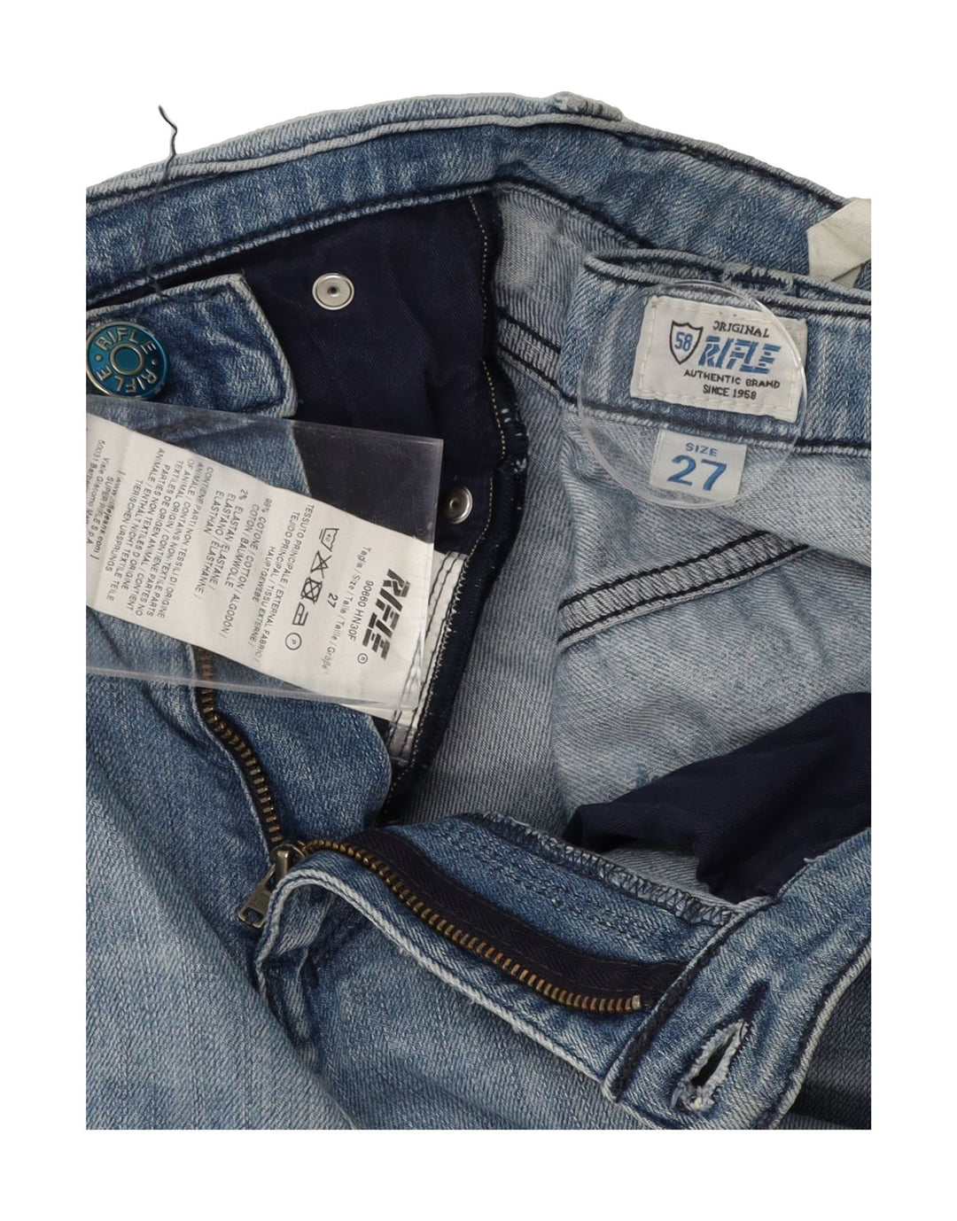RIFLE Womens Slim Jeans W27 L32 Blue Cotton Vintage Rifle and Second-Hand Rifle from Messina Hembry 