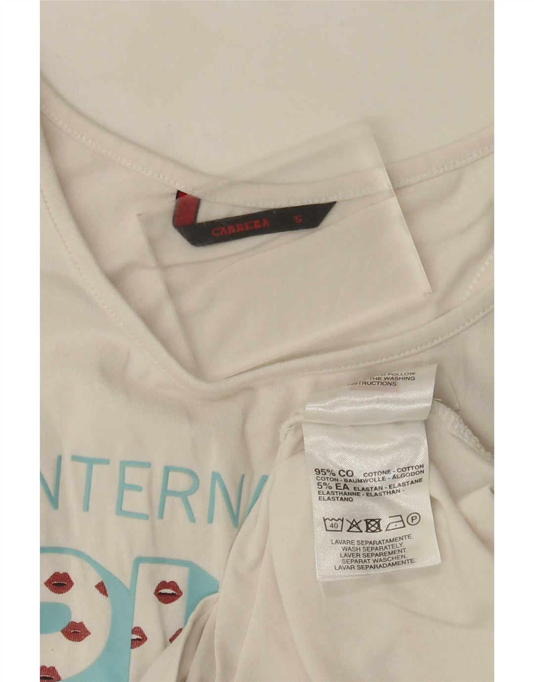Carrera Débardeur Graphique Femme UK 8 Petit Coton Blanc