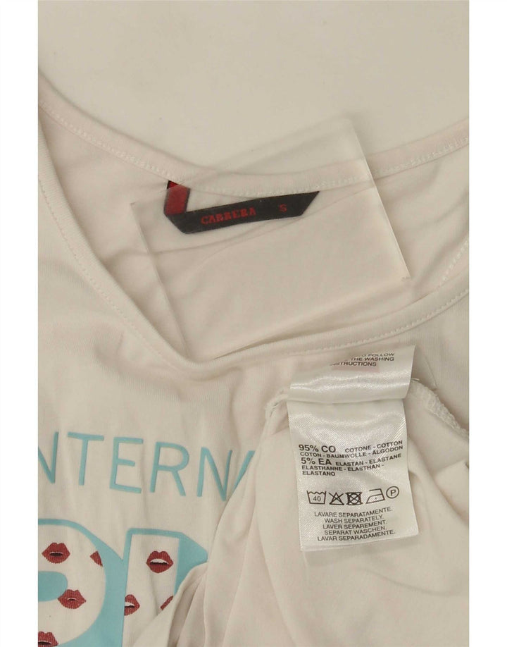 Carrera Débardeur Graphique Femme UK 8 Petit Coton Blanc