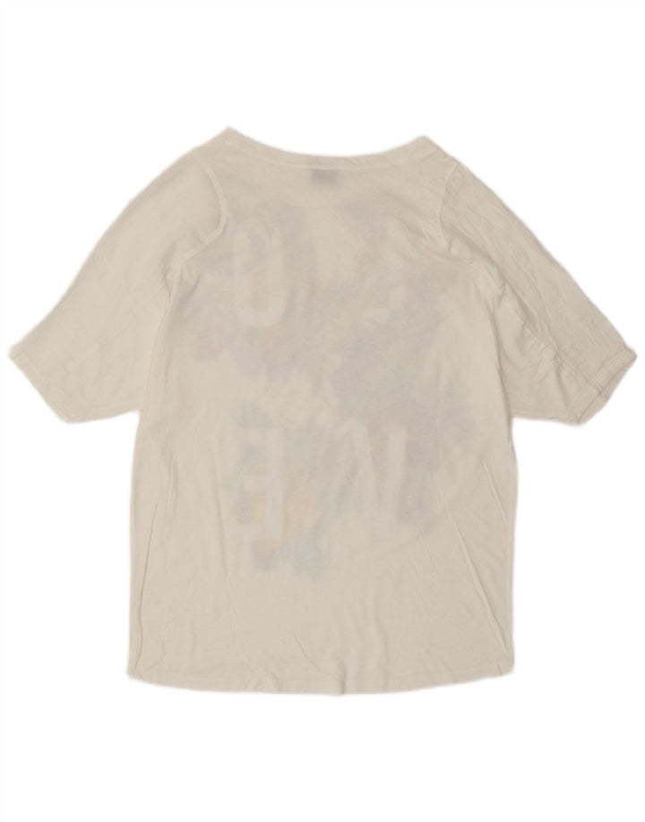 ZARA Womens Graphic T-Shirt Top UK 10 Petit Blanc Floral