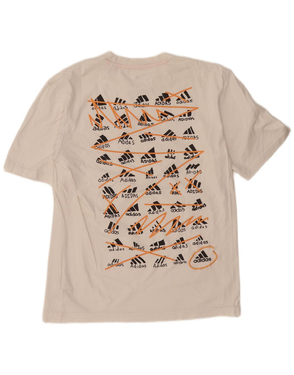 ADIDAS T-Shirt Graphique Homme Petit Blanc Coton