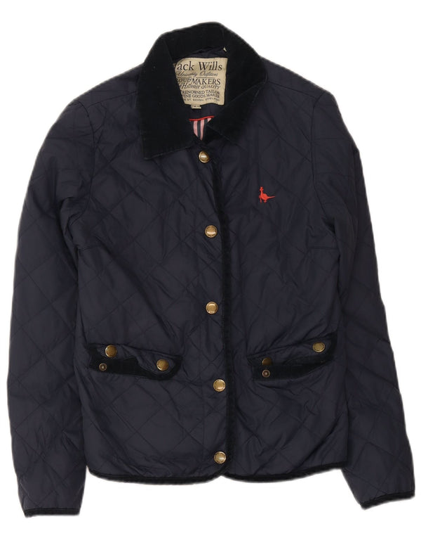 Jack Wills Veste matelassée pour femme UK 10 Petit nylon bleu marine
