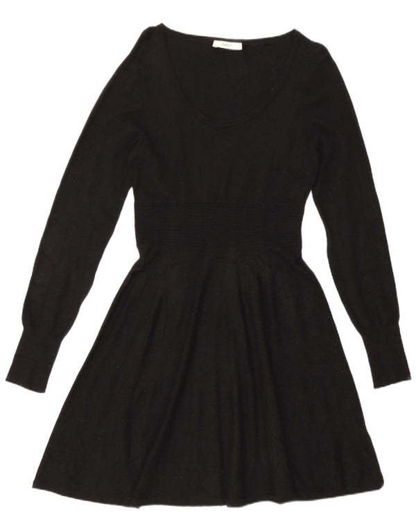 Oasis Robe trapèze à manches longues pour femme UK 42 Viscose noire moyenne