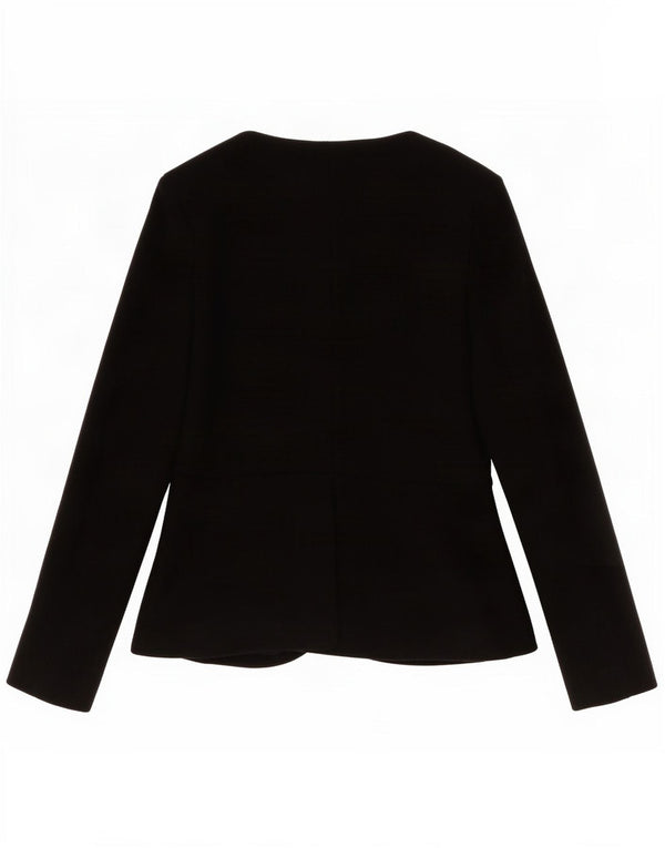 Topshop Veste blazer zippée pour femme UK 14 Large Noir Polyester