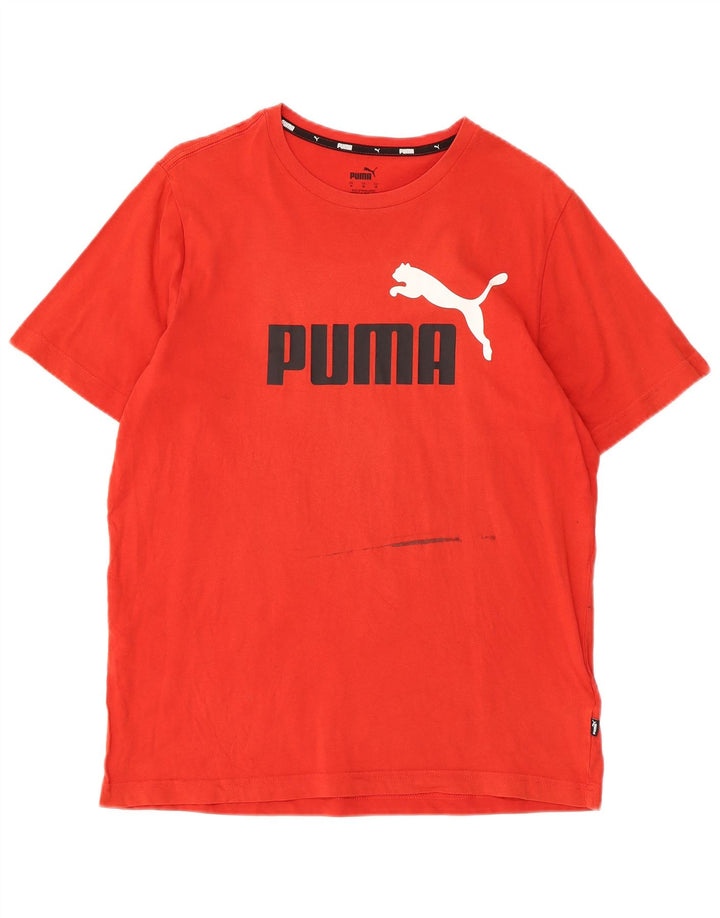 PUMA T-Shirt Graphique Homme Rouge Moyen Coton