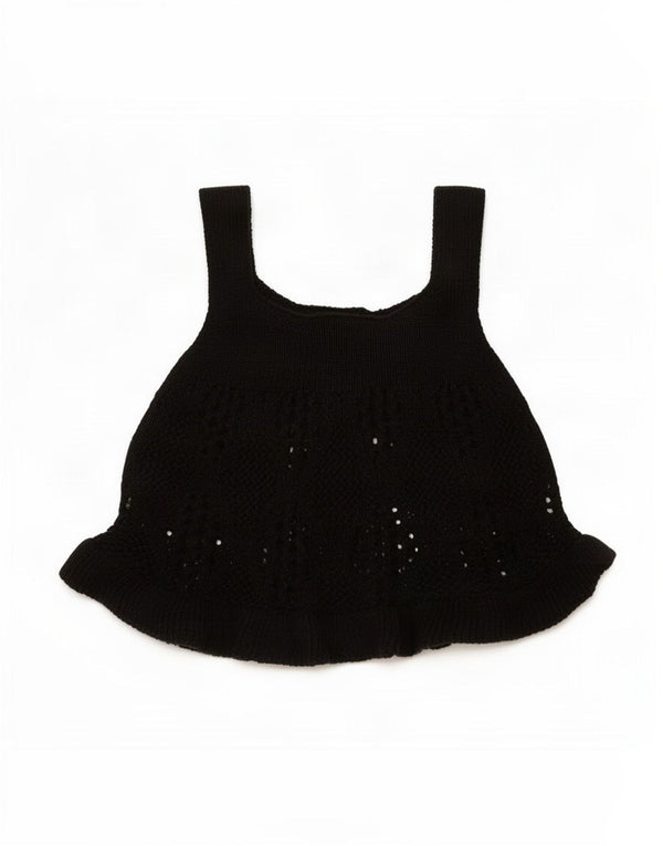 Zara Womens Knit Cami Top UK 8 Small Noir Coton