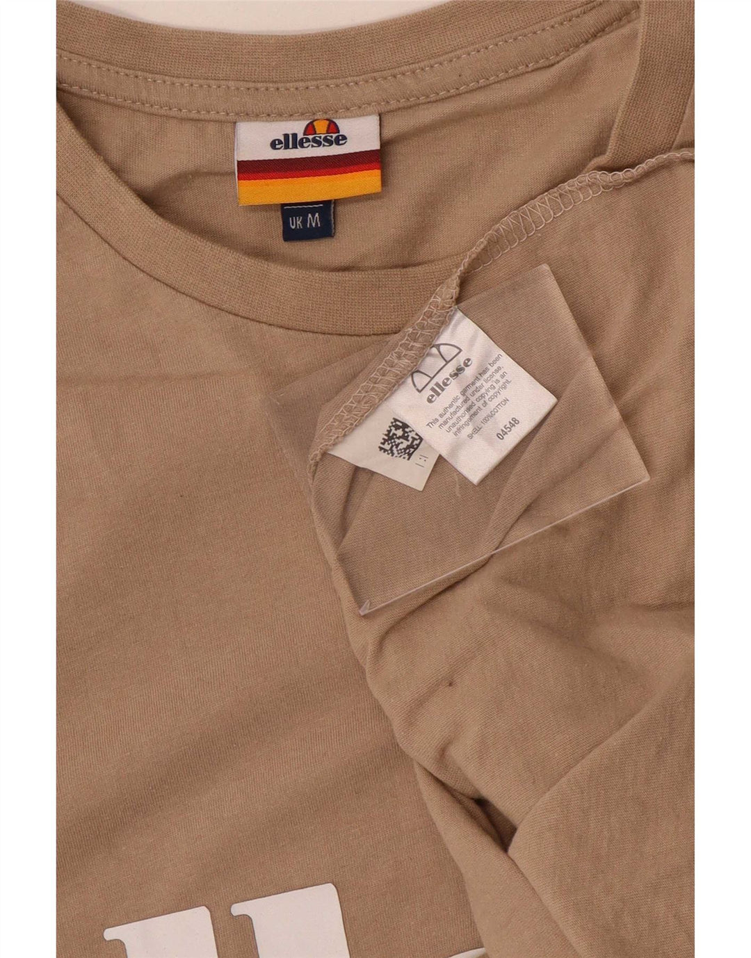 Ellesse T-Shirt Graphique Top Beige Moyen Coton Homme