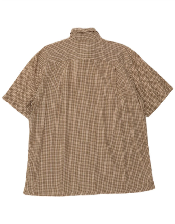 DOCKERS Chemise à Manches Courtes Homme Grand Carreau Beige Coton