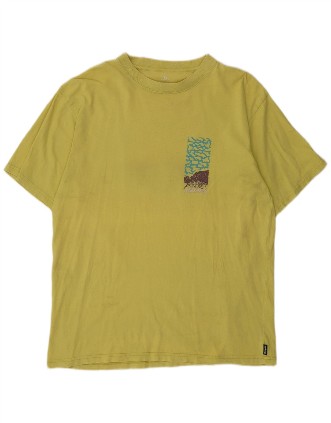 Rip Curl T-shirt graphique pour hommes Top Large Jaune