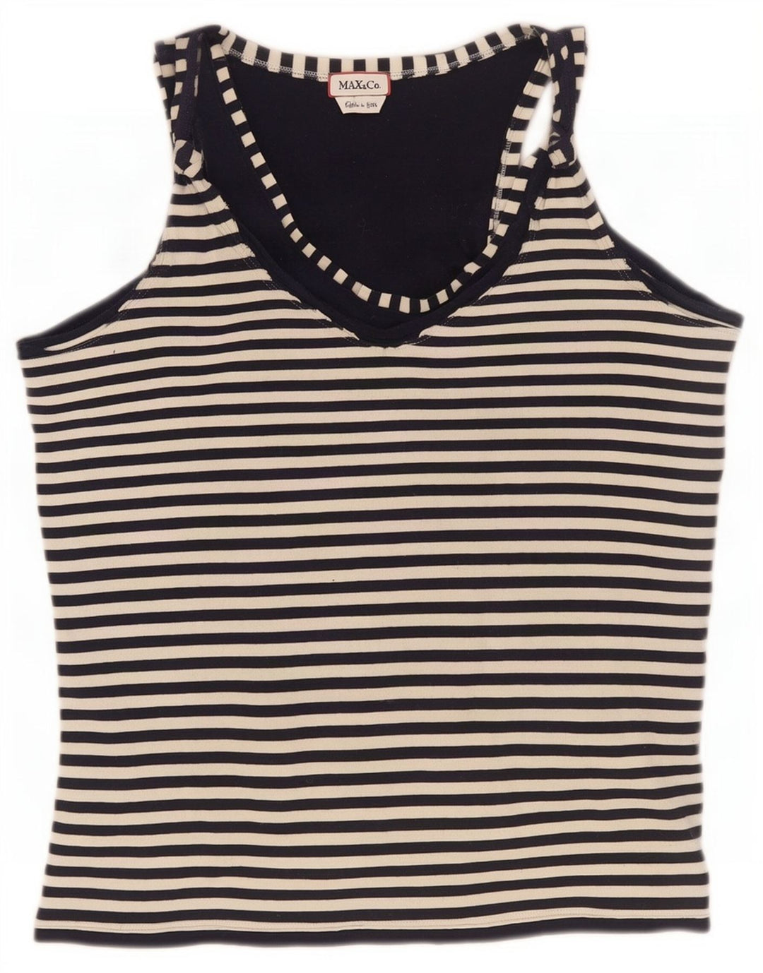 Max & Co. Débardeur pour femme UK 12 Medium Noir Rayé
