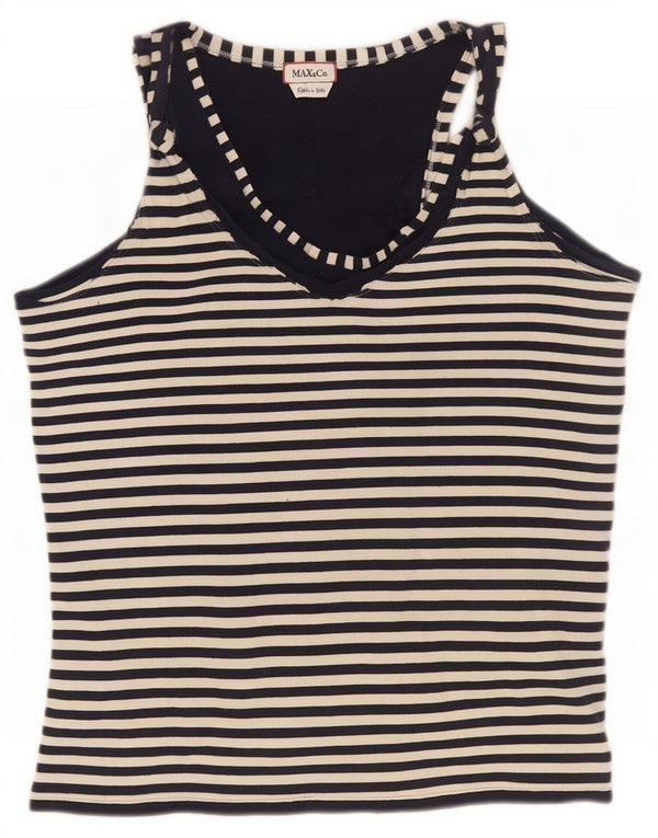 Max & Co. Débardeur pour femme UK 12 Medium Noir Rayé