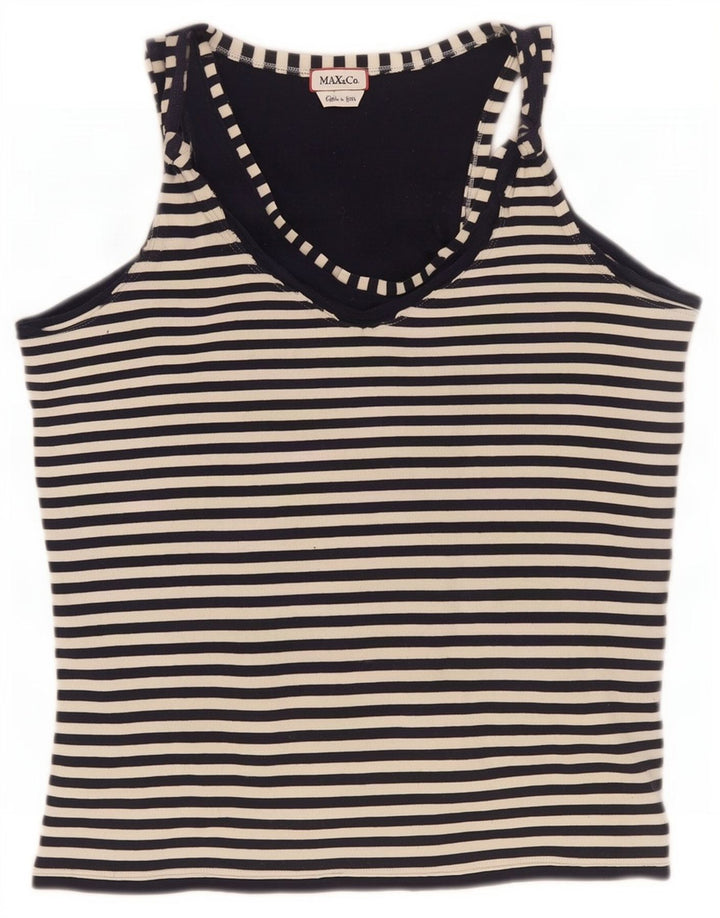 Max & Co. Débardeur pour femme UK 12 Medium Noir Rayé