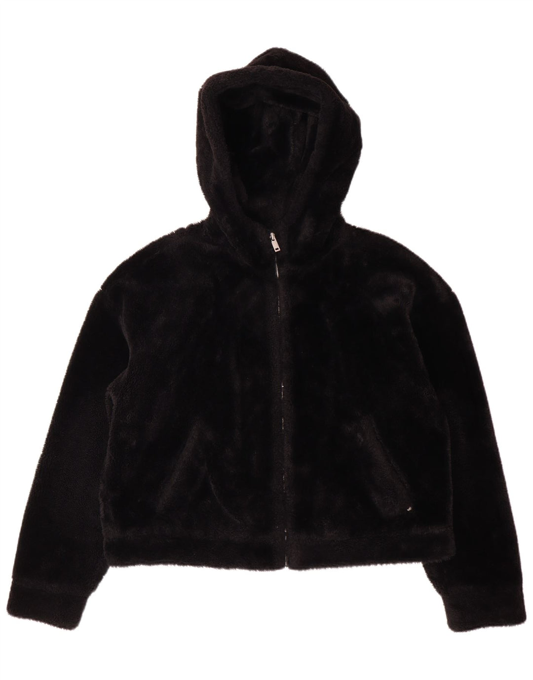 UGG Veste polaire à capuche pour femme UK 14 Medium Noir Polyester