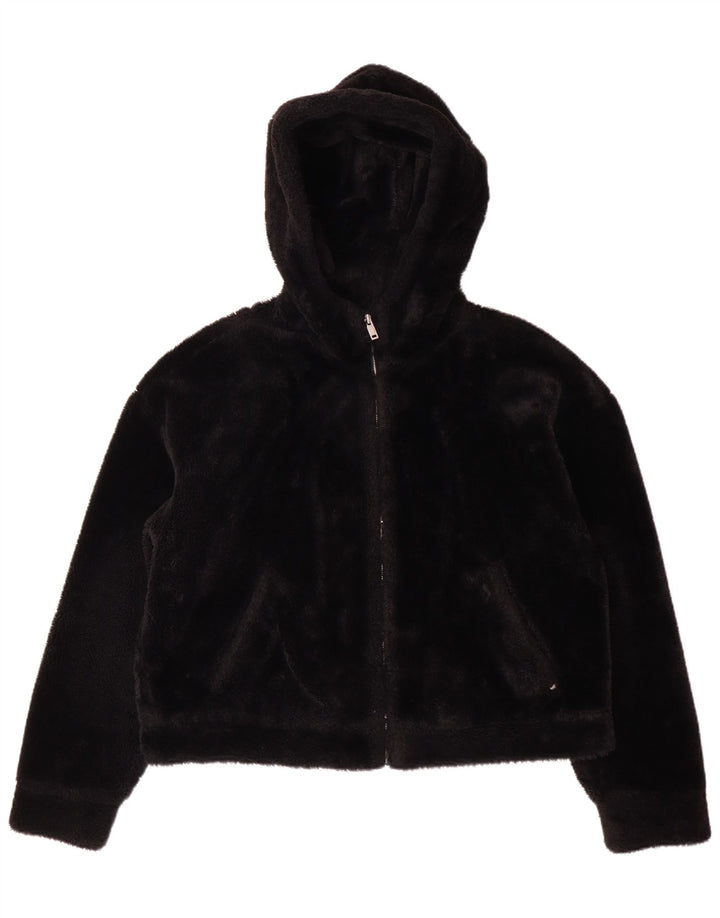 UGG Veste polaire à capuche pour femme UK 14 Medium Noir Polyester