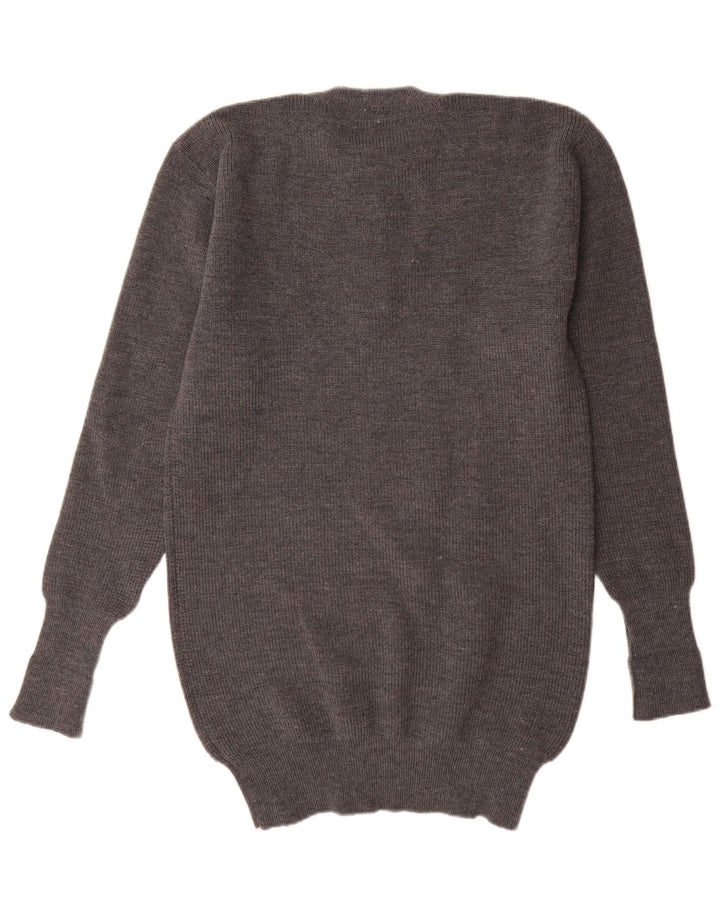 vintage Mens Crew Neck Jumper Pull IT 52 Grand Gris