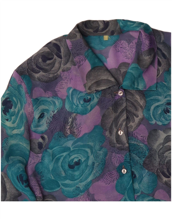 VINTAGE Chemisier Femme UK 18 XL Multicolore Floral