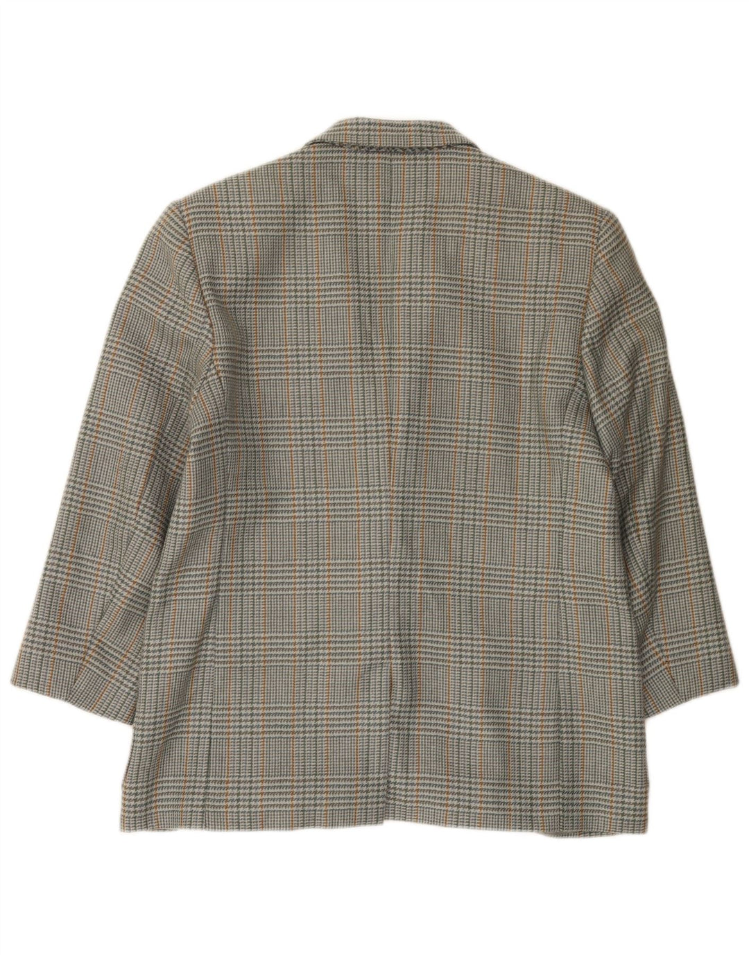 vintage Femme 2 Bouton Blazer Veste IT 46 Grande Laine Pied-de-Poule Gris