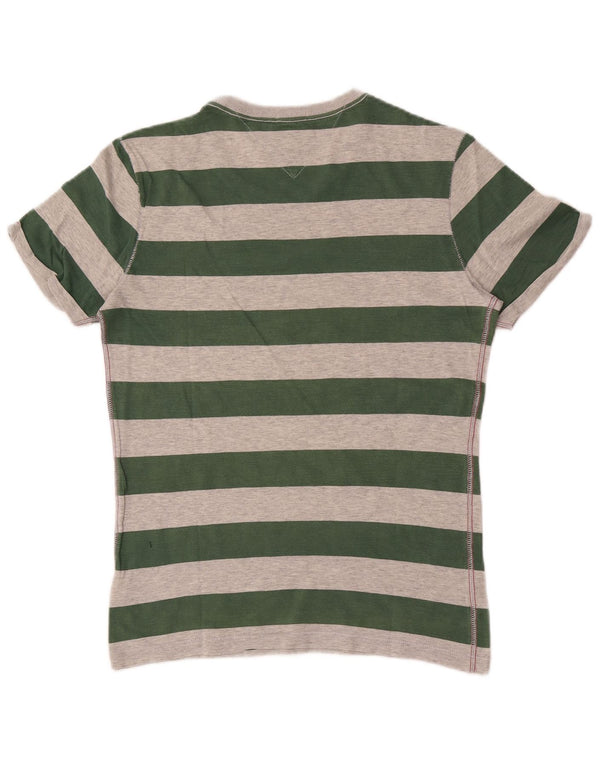 Tommy Hilfiger T-shirt graphique pour homme en coton rayé vert petit