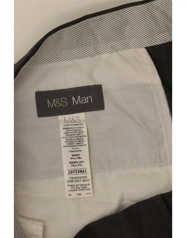 Marks & Spencer Pantalon de costume pour homme W36 L31 Gris Polyester