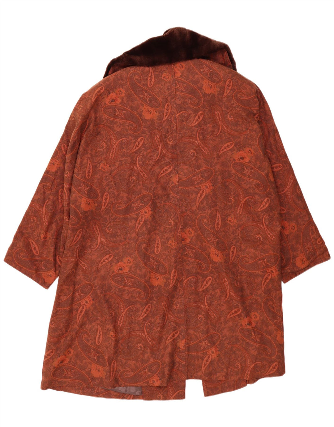 MICHAEL MORTELL Manteau surdimensionné pour femme UK 12 Marron moyen Paisley