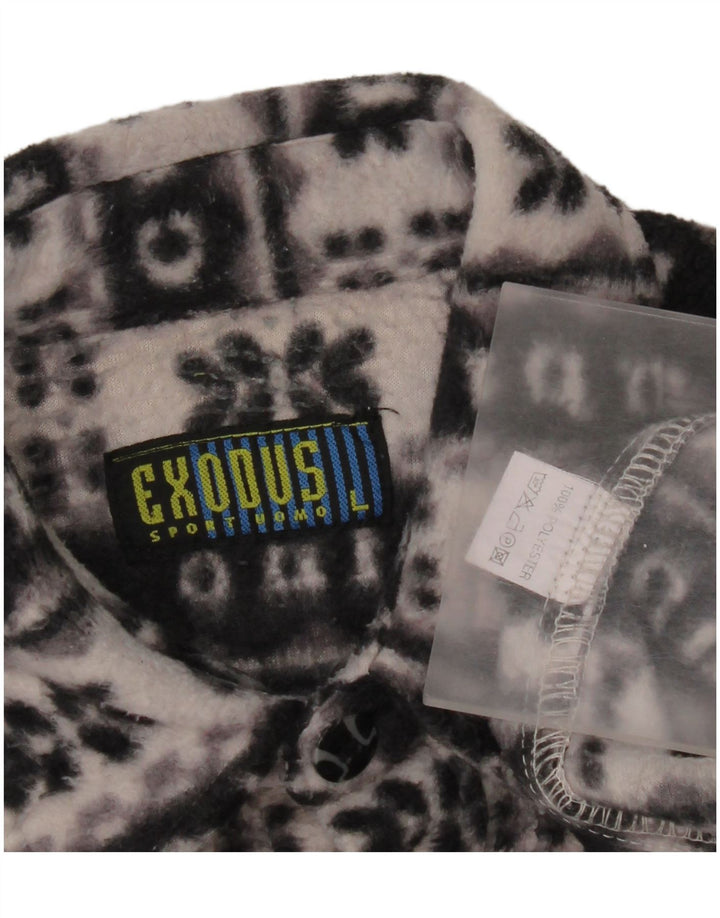 Chemise polaire homme vintage grand noir Fair Isle Polyester