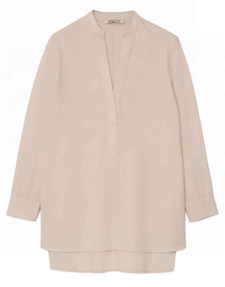 Zara Robe droite surdimensionnée à manches longues pour femme UK 10 Petit Blanc