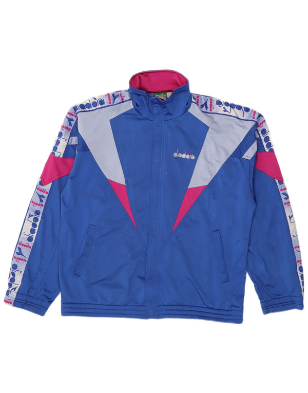Diadora Veste de survêtement graphique pour homme UK 40 Bleu moyen Colourblock