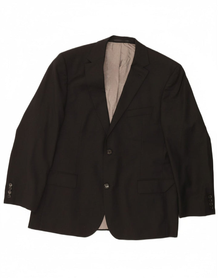 HUGO BOSS Mens 2 Button Blazer Jacket IT 54 2XL Black Viscose