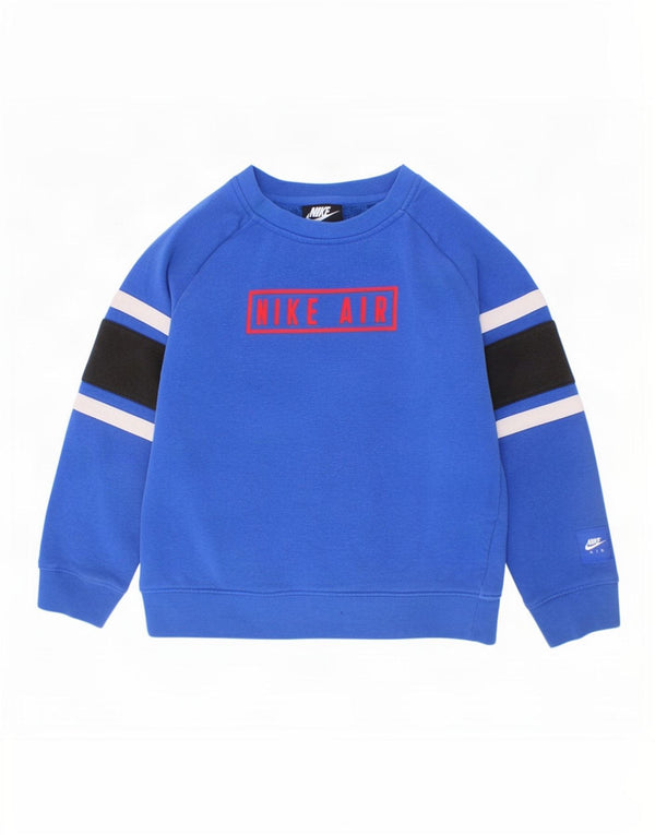Nike Garçons Graphic Sweatshirt Jumper 6-7 ans Grand Bleu Colorblock Coton