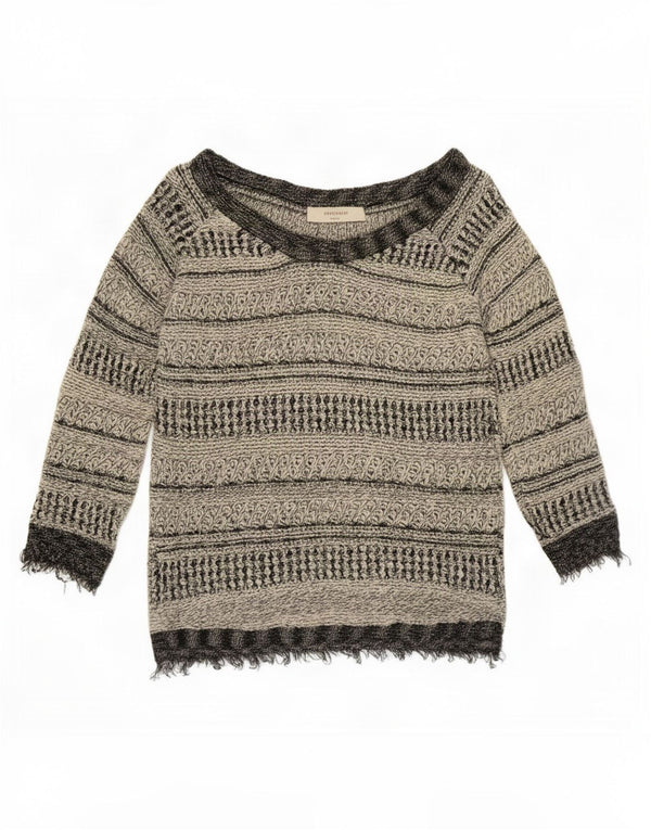 Zara Pull col bateau pour femme UK 14 Large Gris Rayé