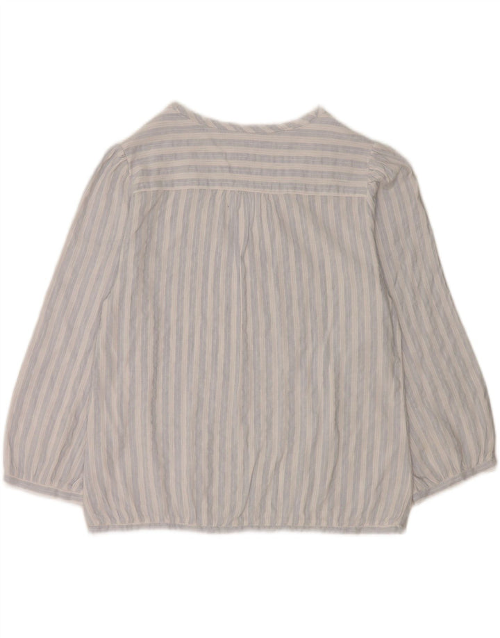 BRORA Womens 3/4 Sleeve Blouse Top UK 14 Medium  Blue Striped Viscose