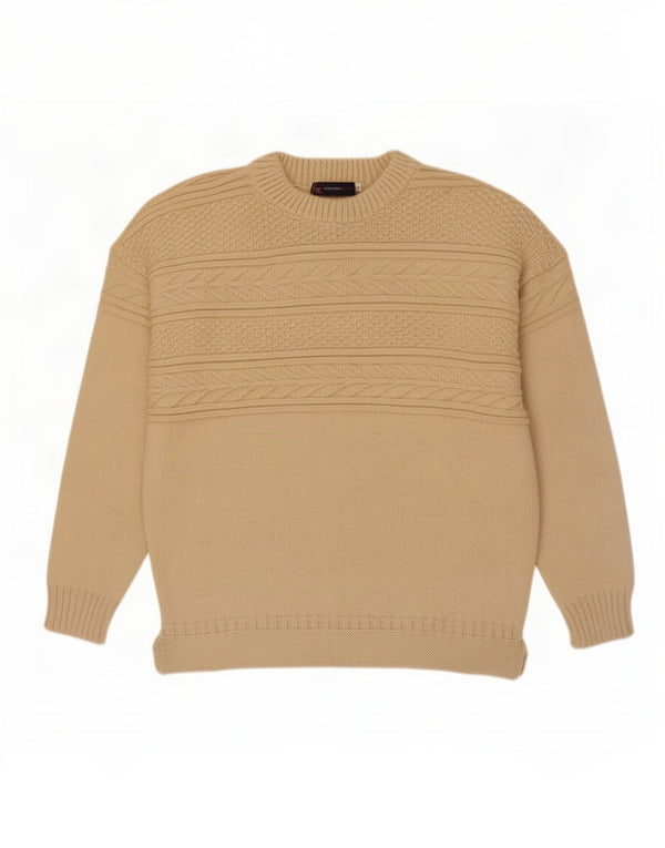 vintage Mens Boat Neck Jumper Pull XL Off White Laine