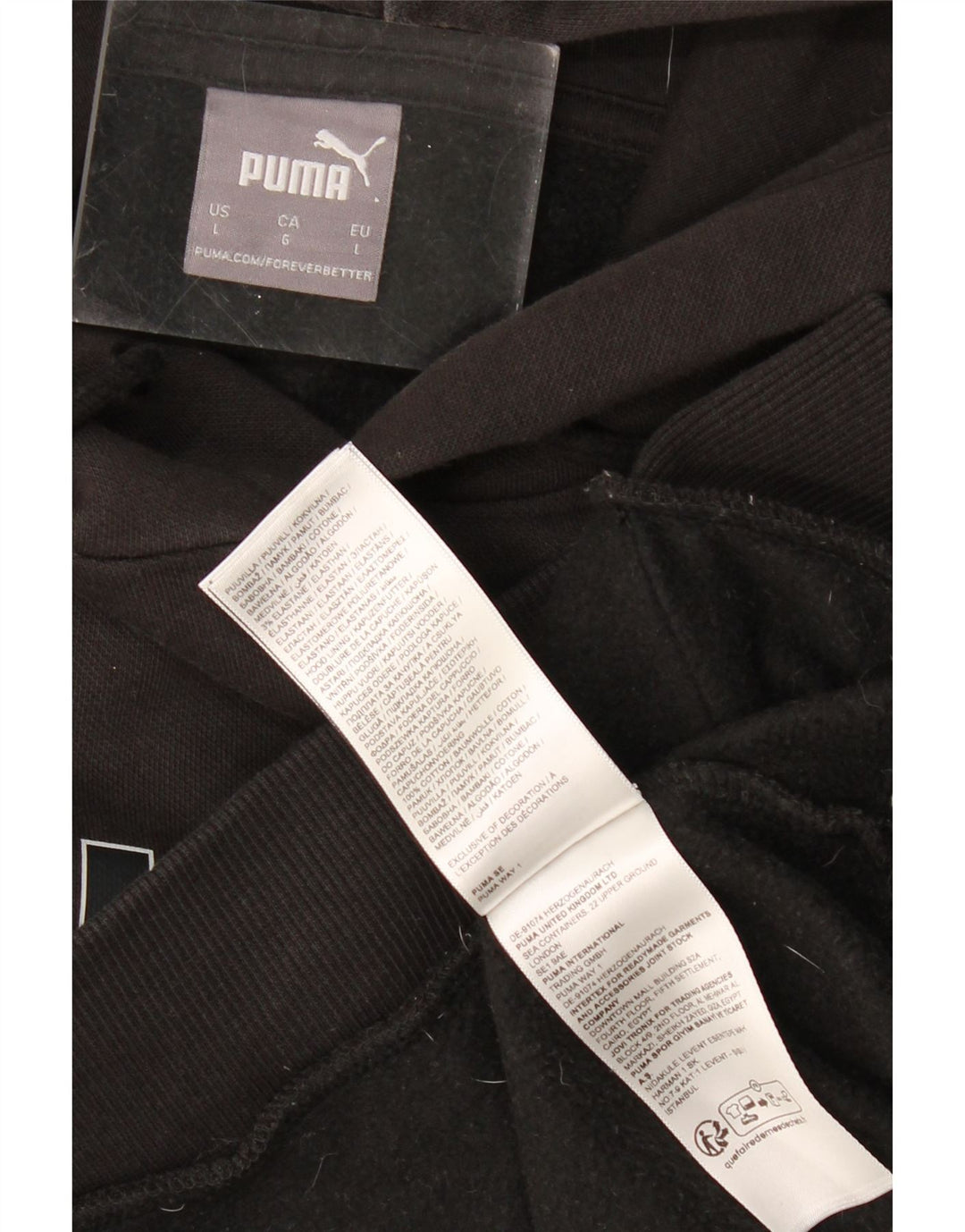 PUMA Pull à capuche graphique pour hommes, grand, en coton noir