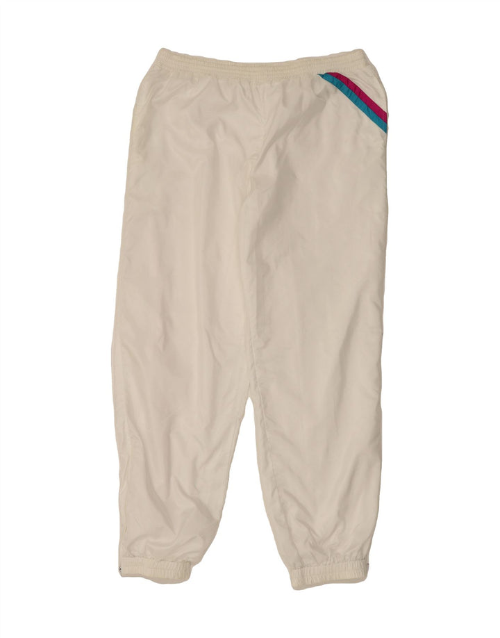 VINTAGE Mens Tracksuit Trousers Joggers Medium  White Polyamide Vintage Vintage and Second-Hand Vintage from Messina Hembry 