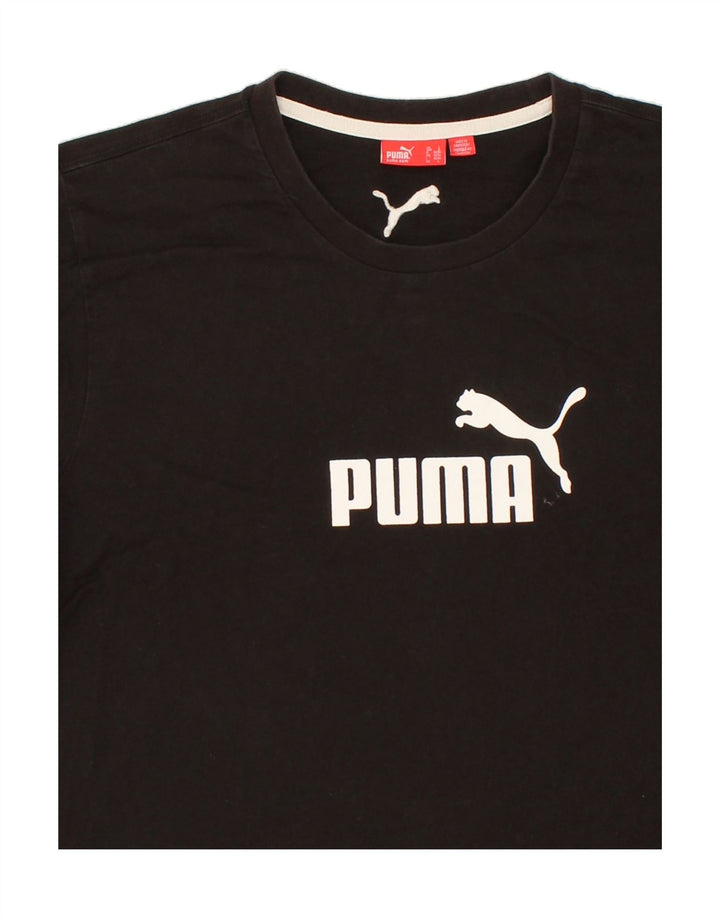 PUMA Mens Graphic T-Shirt Top Large Black Cotton Vintage Puma and Second-Hand Puma from Messina Hembry 