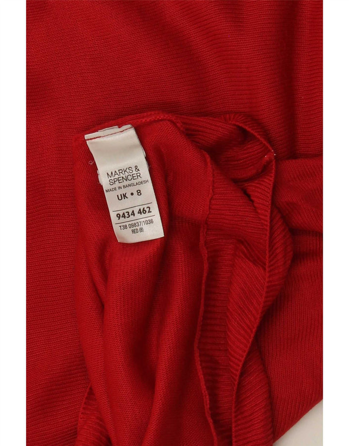 Marks & Spencer Pull surdimensionné à col bateau pour femme UK 8 Small Rouge