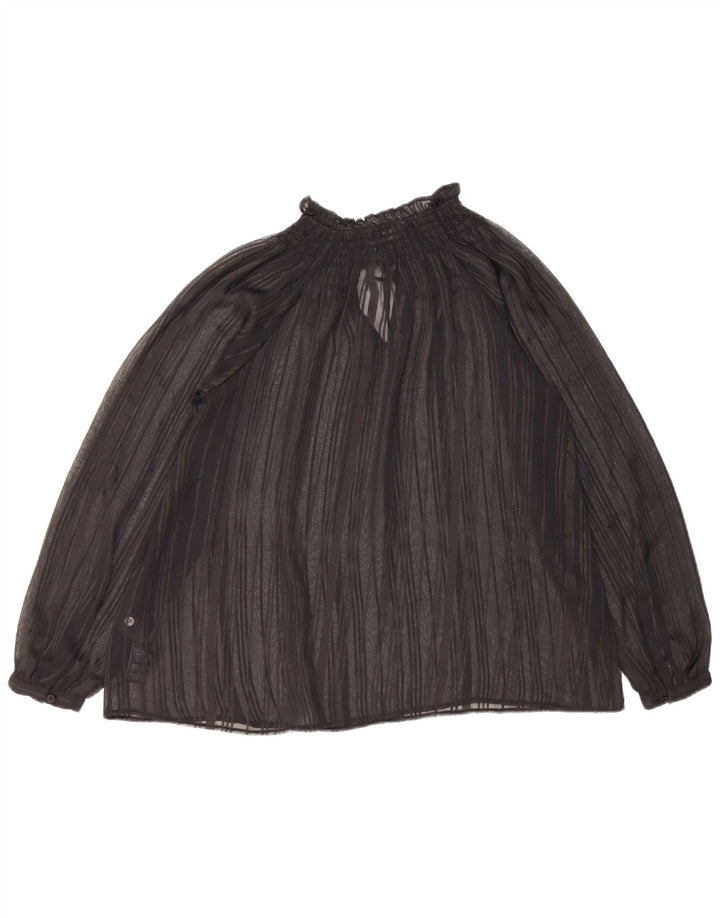 Marks & Spencer Haut surdimensionné à manches longues transparent pour femme UK 6 XS Noir