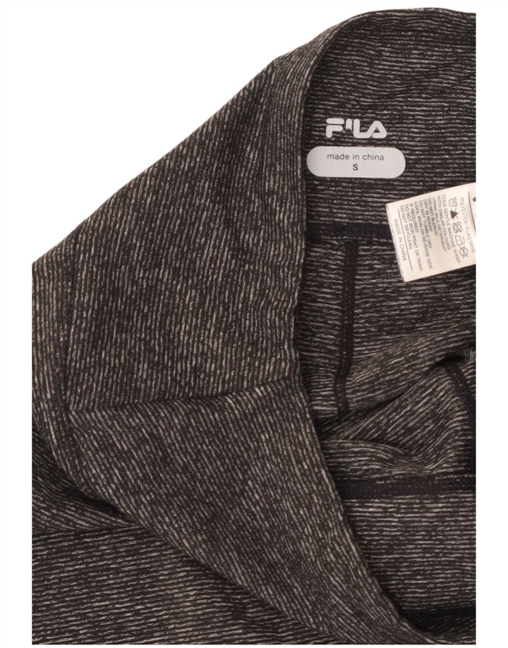 FILA Legging Capri graphique pour femme UK 10 petit gris à fines rayures en polyester