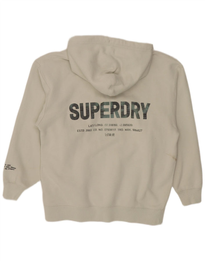 Superdry Pull à Capuche Graphique Homme Blanc Moyen Coton