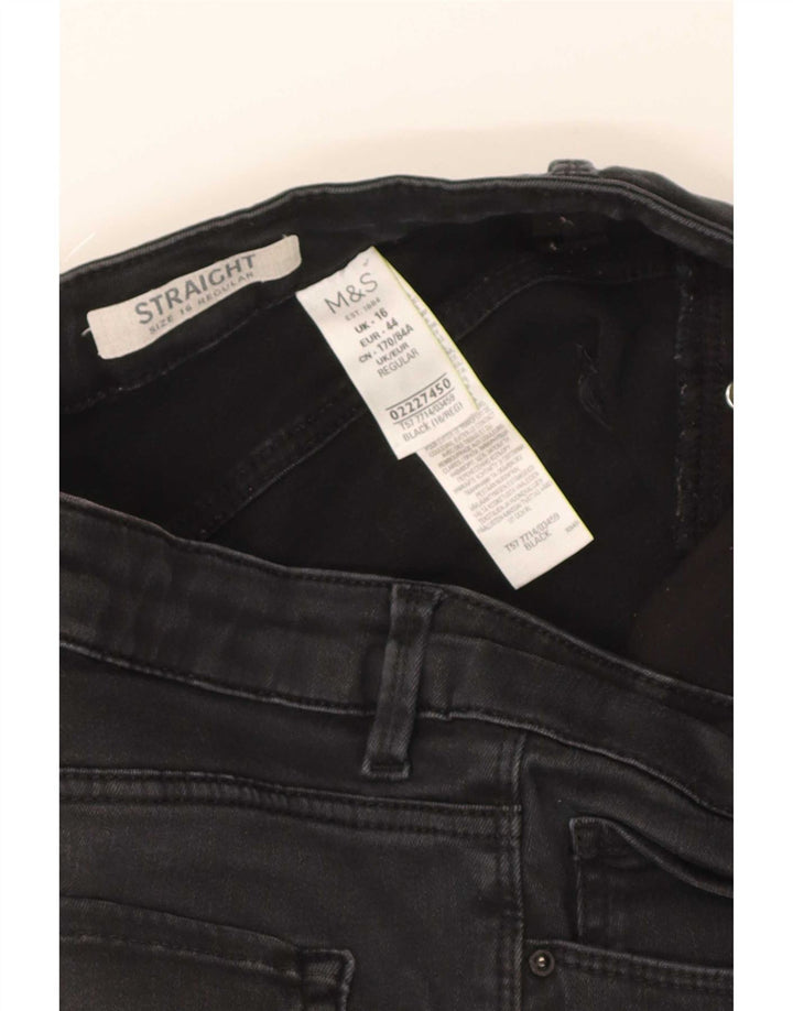 Marks & Spencer Jean droit régulier pour femme UK 16 Large W32 L30 Noir