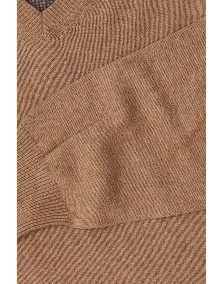 Marks & Spencer Pull coupe classique à col en V pour homme, petit coton beige