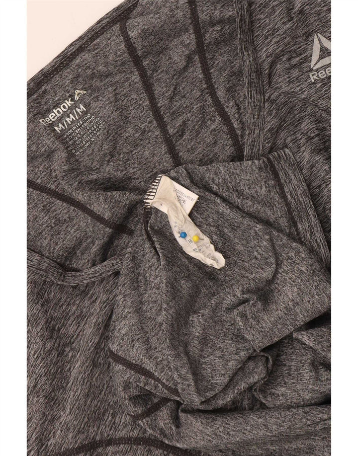 Reebok T-Shirt Femme UK 44 Gris Moyen Moucheté Polyester