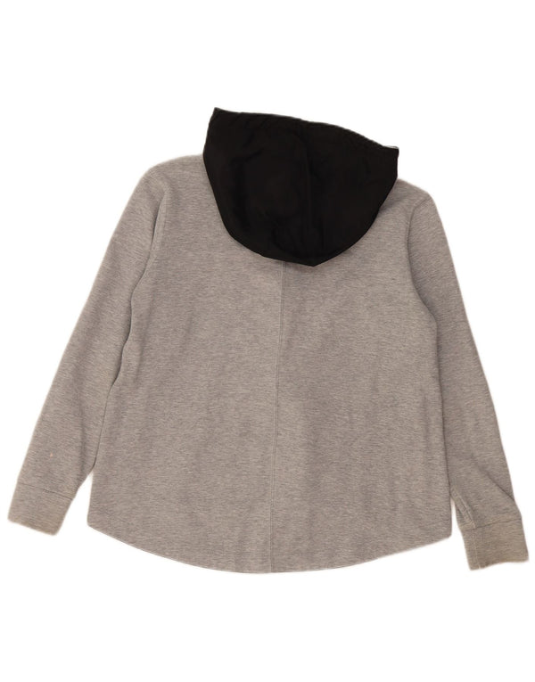 Nike Pull à capuche zippé surdimensionné pour femme UK 10 Petit coton gris