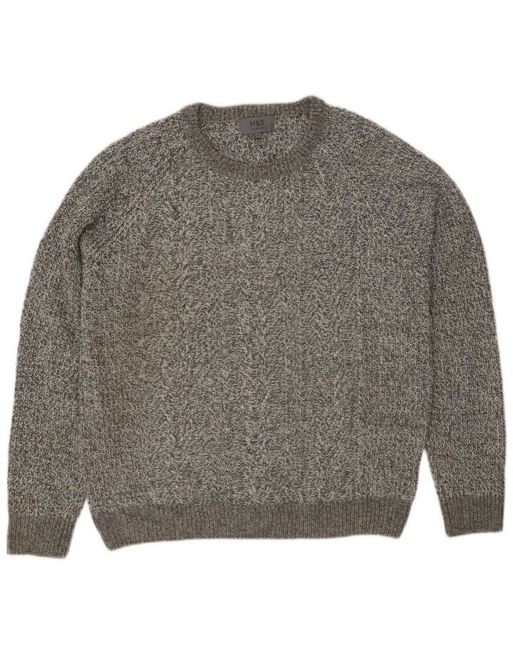 Marks & Spencer Pull à col rond pour femme Grand gris moucheté classique
