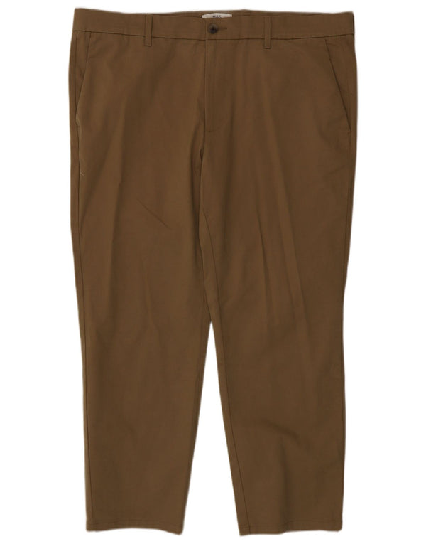 Marks & Spencer Pantalon Chino Coupe Regular Homme W40 L27 Marron Coton