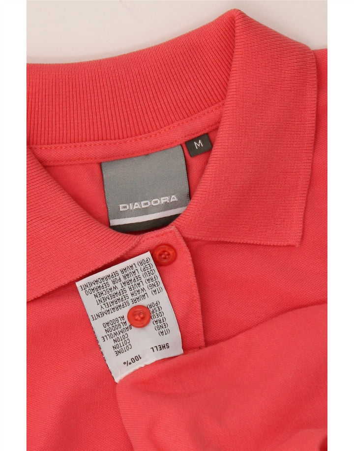 DIADORA Womens Polo Shirt UK 14 Medium Red Cotton Vintage Diadora and Second-Hand Diadora from Messina Hembry 