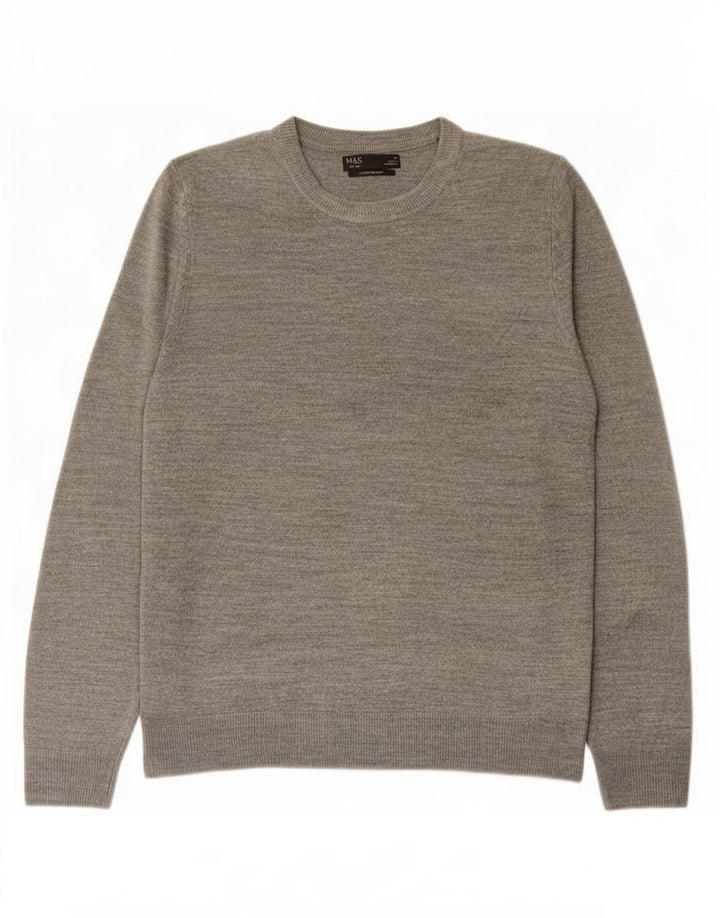 Marks & Spencer Pull Col Ras du Cou Homme Gris Moyen Acrylique