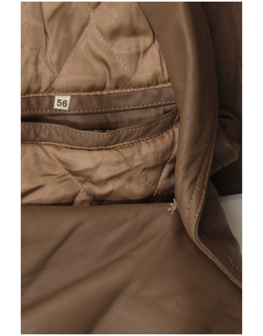 Manteau en cuir à double boutonnage vintage pour hommes IT 56 3XL Marron