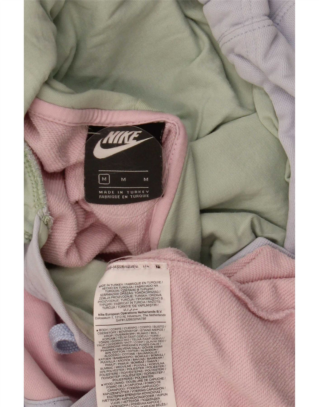 Nike Pull à capuche surdimensionné pour femme UK 14 Medium Multicolore Colourblock